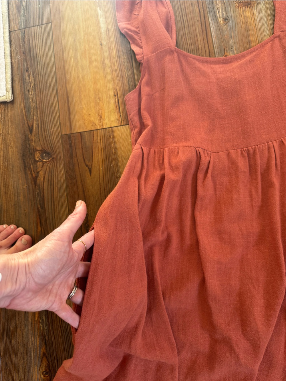 Wishlist Apparel - small - Rust Ruffled Strap Sundress - Picture 4 of 7